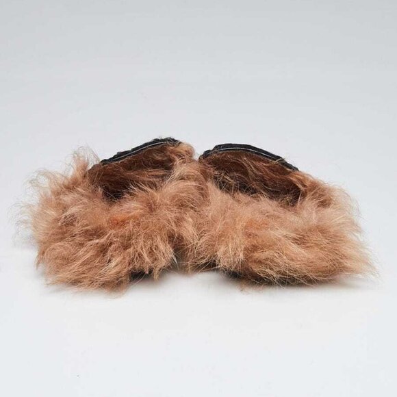 Gucci Black Shearling and Fur Princetown Mule Flats Size 4.5/35 - Picture 4 of 4